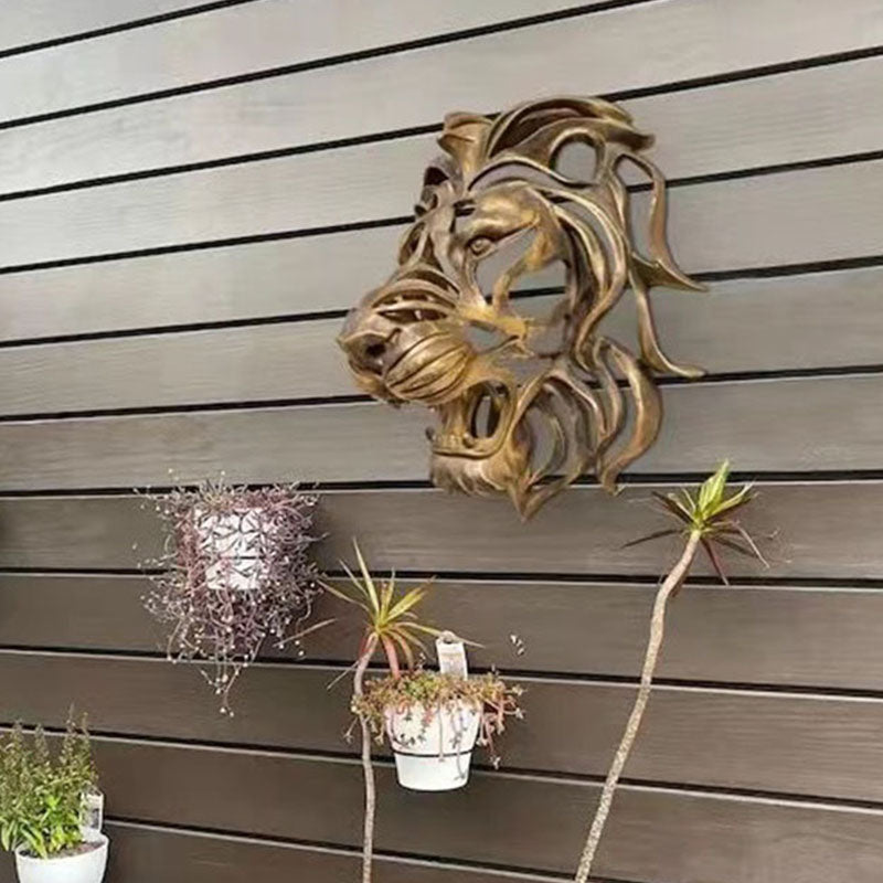 Løvehode veggmontert Art