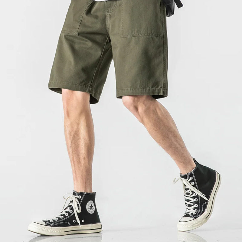 Lett bomulls cargo-shorts for menn