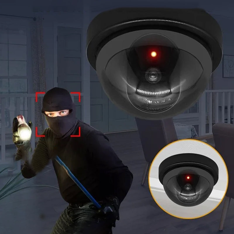 Simulert falskt sikkerhetskamera med rødt lys