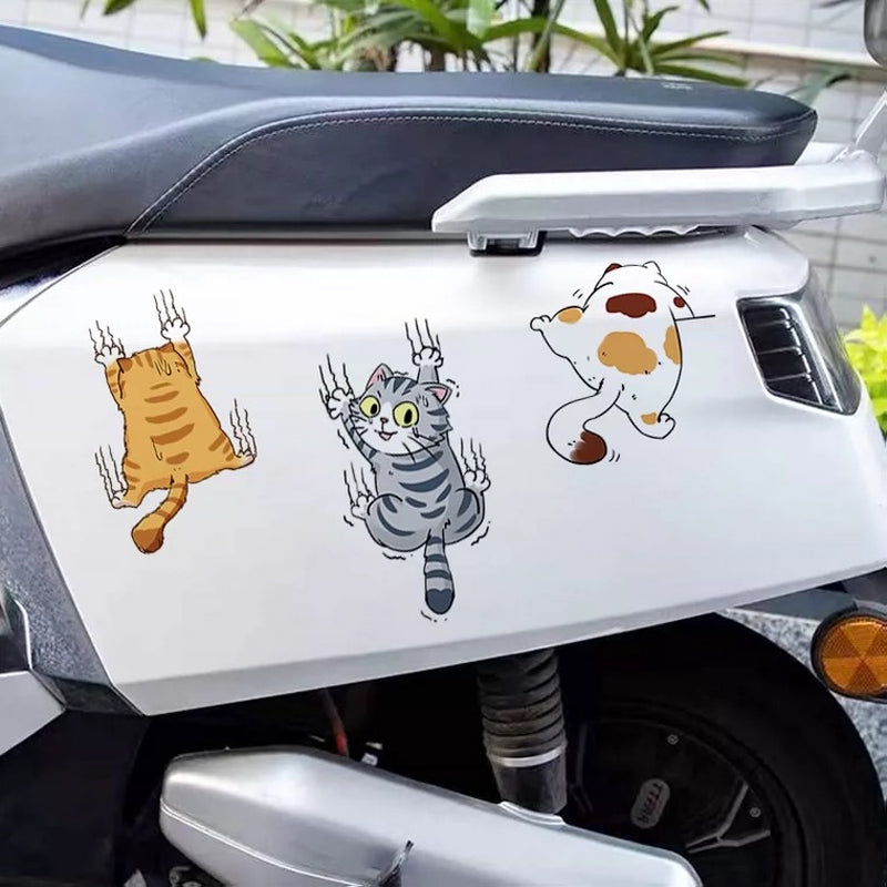 Cute Cat Cartoon Decal Car Stickers, 3 stk