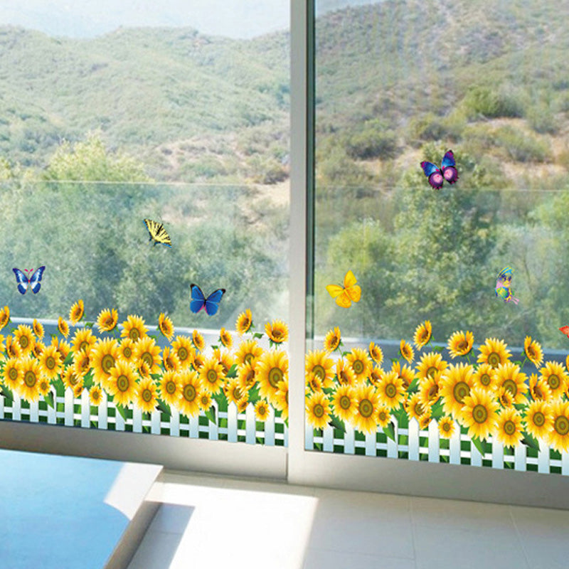 Natur 3D-blomster Grønt gress veggdekorasjon