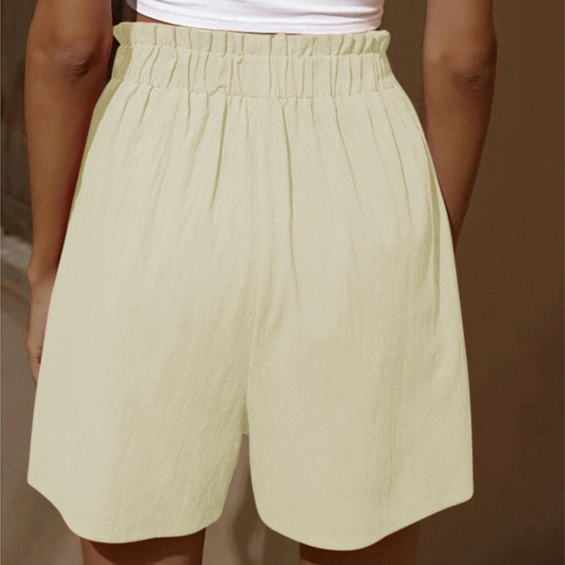 Shorts med høy midje i bomull