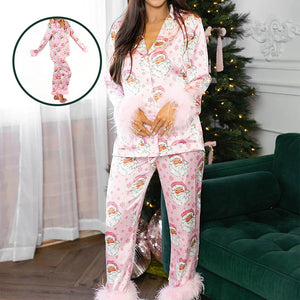Pyjamas med julenissetrykk
